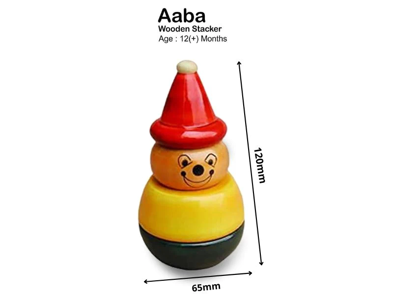 Fairkraft Creations Aaba Wooden Stacker | Yellow, 3 Pieces