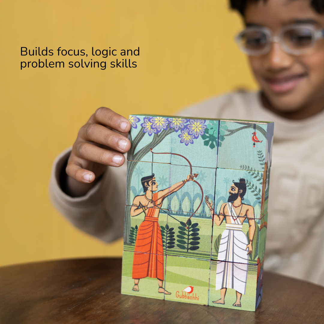 Gubbachhi Mahabharath wooden puzzle