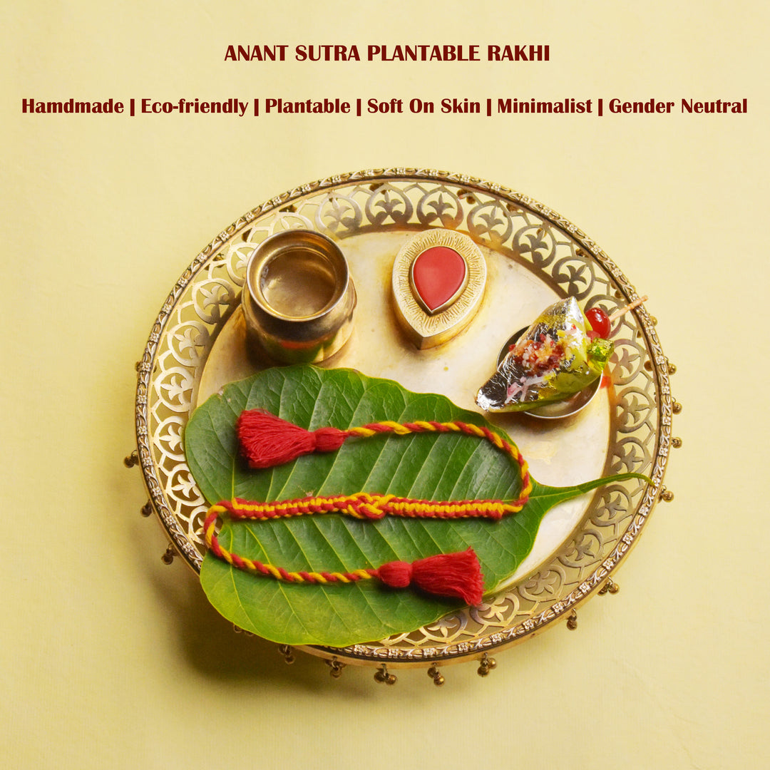 Anant Sutra Plantable Rakhi Sibling Box | Eco-Friendly Rakhi with Tulsi Seeds | Scrapshala