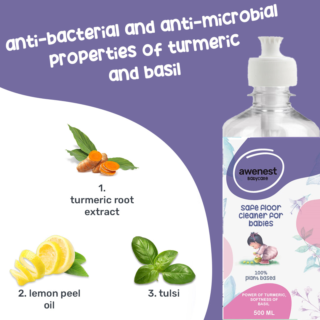 Awenest 100% plant-based Baby Natural Floor Cleaner | Made for Babies | For Play Areas, Baby Rooms | 500 ml