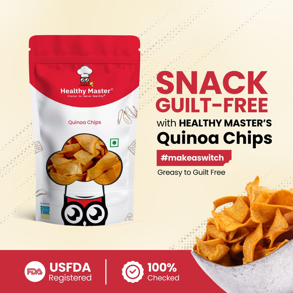 Healthy Master Light & Crispy Quinoa Chips - 200g | Crunchy & Tasty Snack | Millet Chips