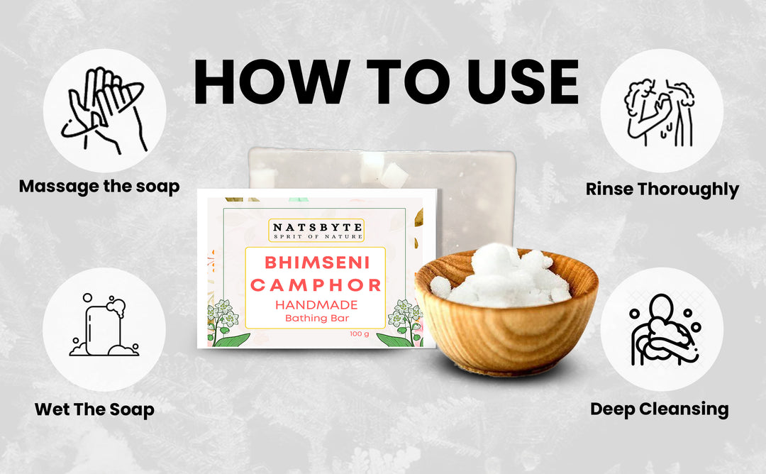 Natsbyte Handmade Camphor Soap for Bath - (Pack of 2) - 120 g x 2 Pcs