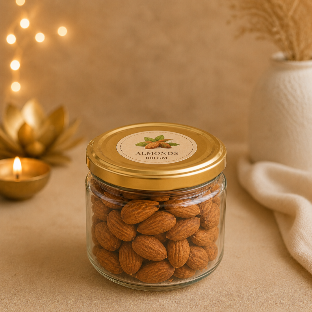 Green Harvest Celebration Gift Box | Mug, 100g Almonds & Soy Wax Candle