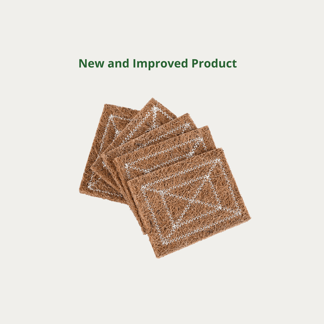 OIKO Coconut Coir Cleaning Scrub Pad  |Natural, Biodegradable & Effective| Pack of 5