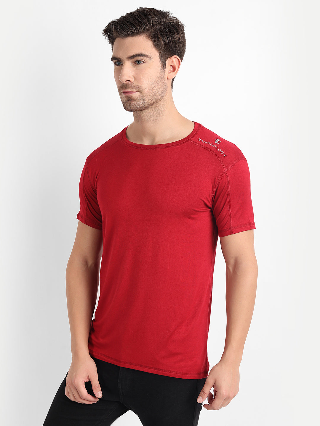 Bamboo Fabric Black T-Shirt for Men – Soft, Eco-Friendly, Breathable, Slim Fit