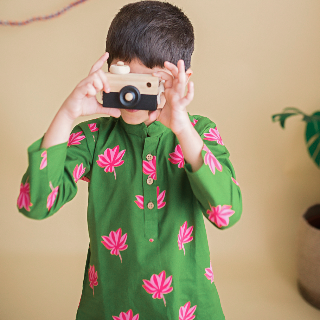 Mouse In The House Lotus Bloom (Green)- Ethnic Wear Boys
