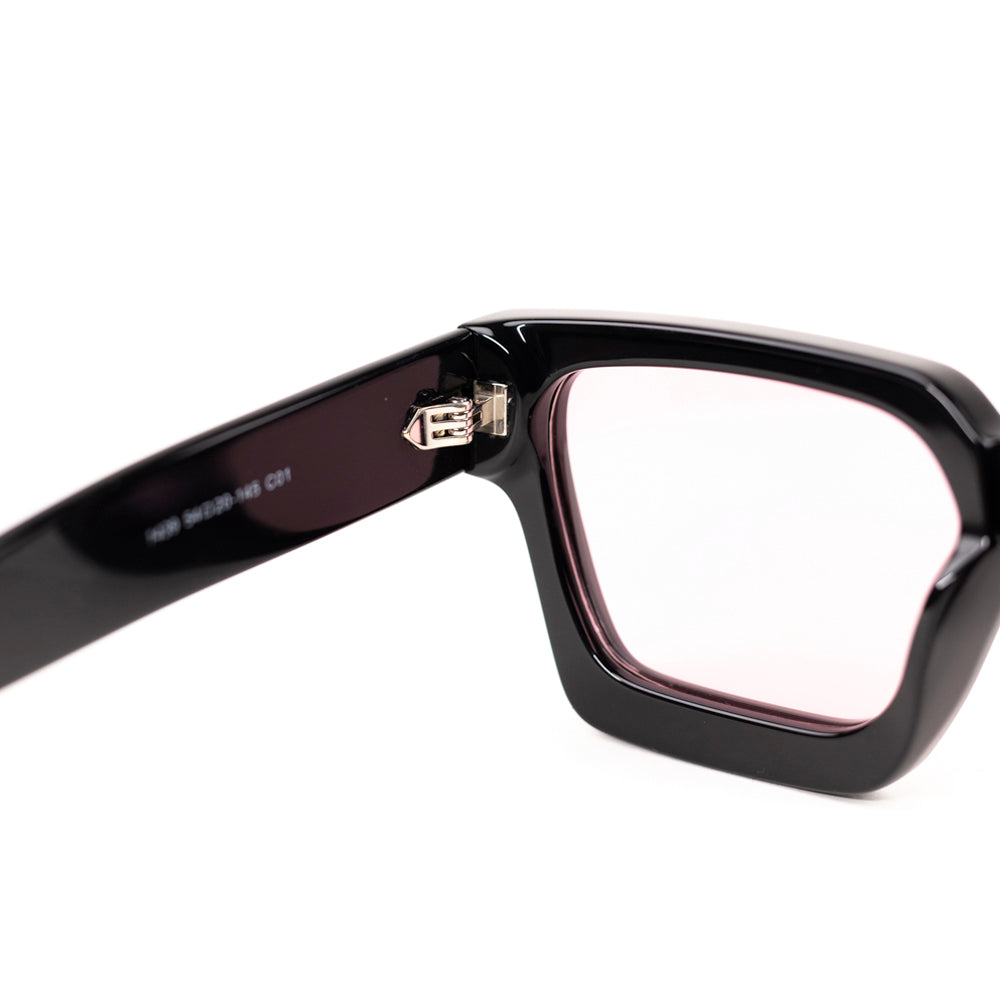 Monkstory MonkStory Runway Acetate Unisex Sunglasses - Black With Purple Lens