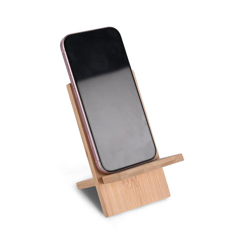 IMECO Wooden Portable Mobile Stand with Charging Slot | Stylish & Aesthetic Phone Stand for Home & Office | Eco-Friendly & Sustainable