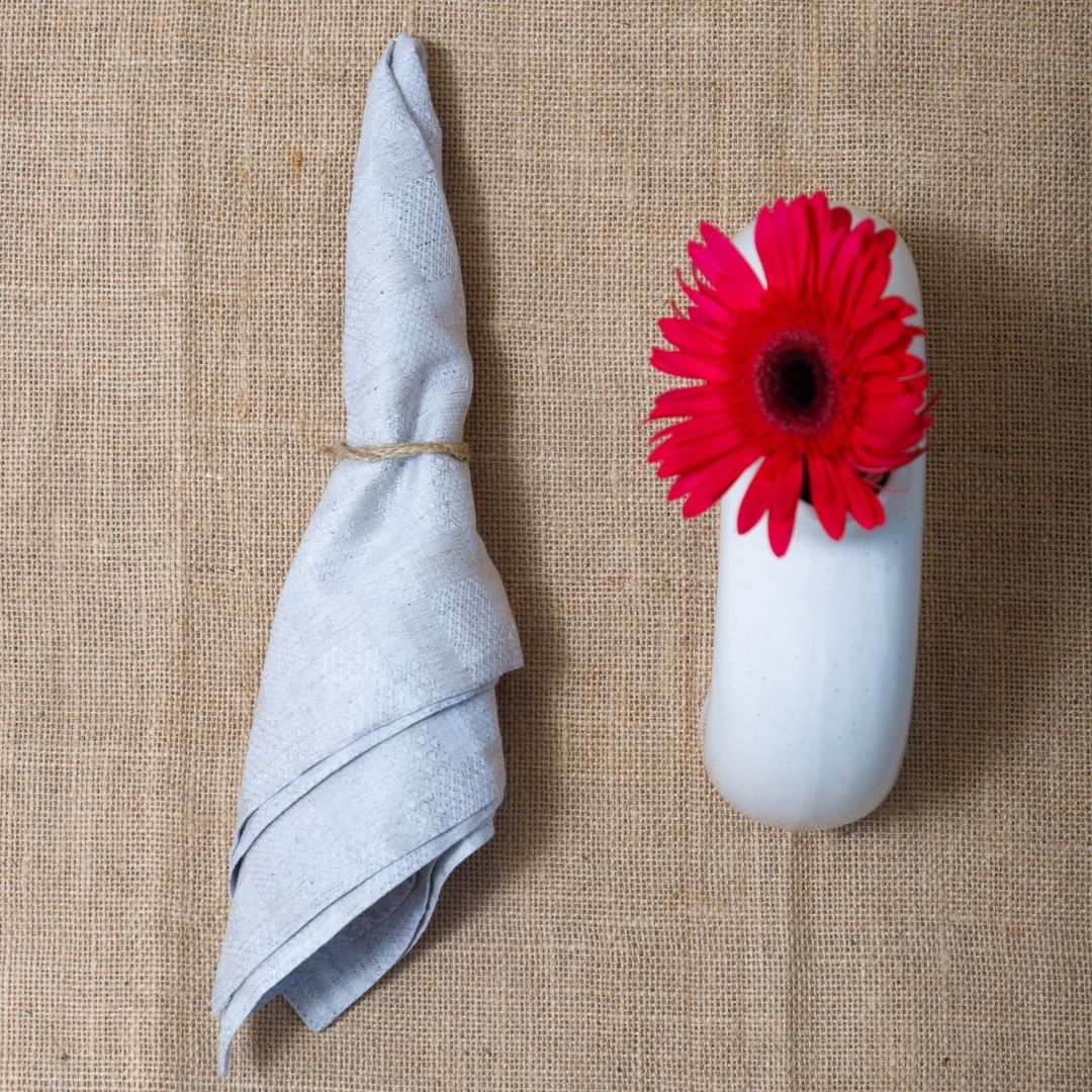 Pravaah Hemp cotton dinner napkins | jacquard weave | set of 2/4/6