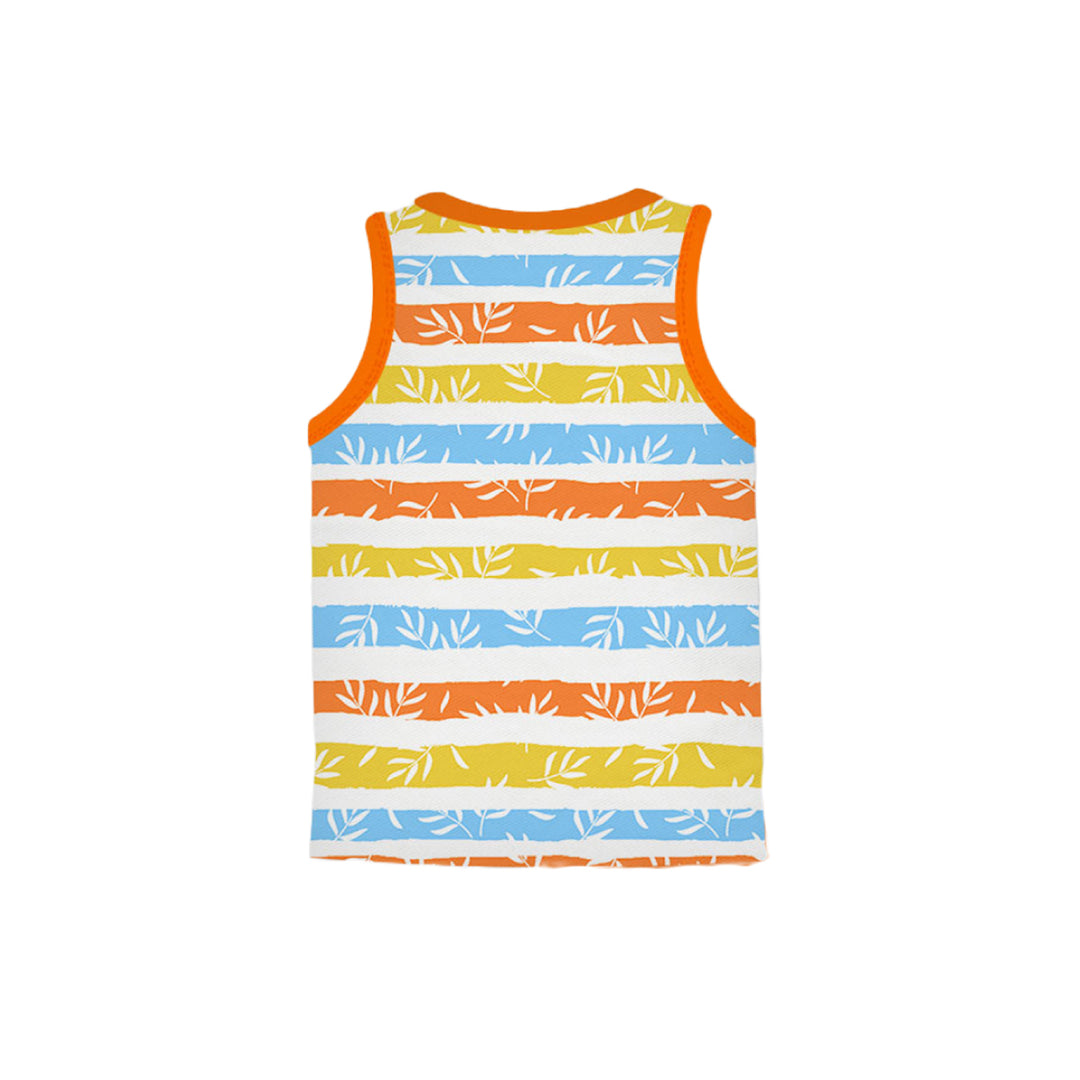 Snugkins 100% Organic Cotton Sleeveless T-Shirts Top Set for Kids, Toddlers, Boys and Girls - Set of 2