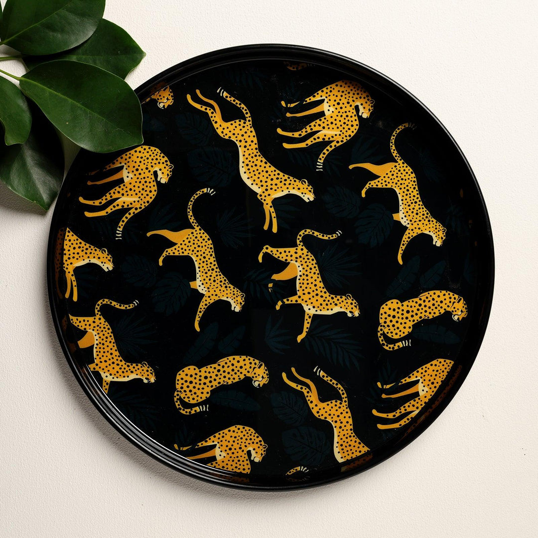 Goomti Wild Elegance - Decal Enamel Tiger Print Tray