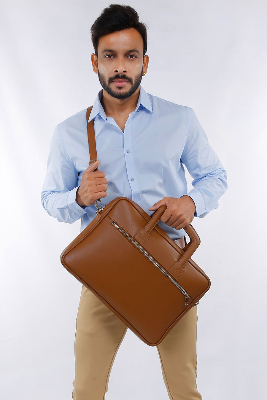 The House of Ganges - Knox 15 Inch Vegan Leather Laptop Bag