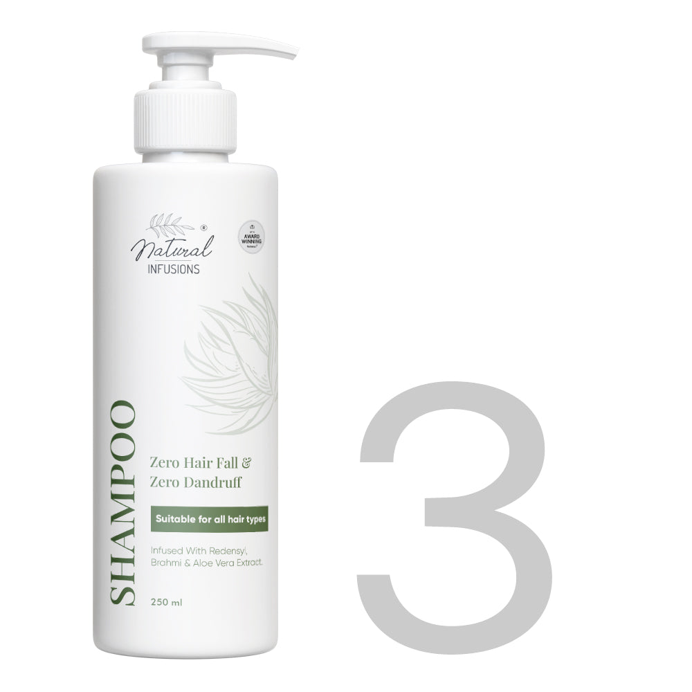 Natural Infusions Hair shampoo - Zero Hairfall & Zero Dandruff - Suitable for all Hair types - for Men & Women - 250ml (pack of 1)