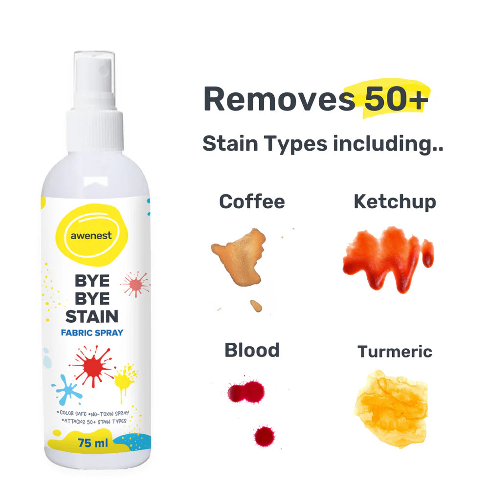 Instant Food Stain Remover Fabric Spray - awenest Bye Bye Food Stain, works on 50+ Food and Blood Stains on-the-go for combos