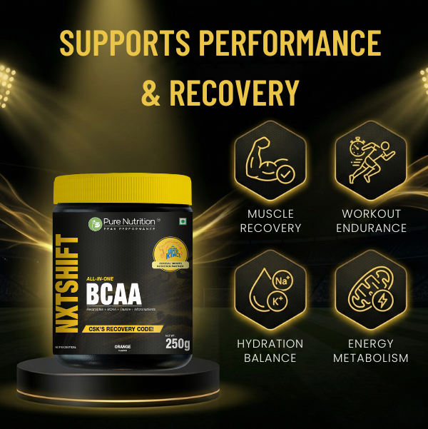 Pure Nutrition Peak Performance NXTShift All-in-One BCAA Powder 250g – With Electrolytes, Taurine & Vitamin B6