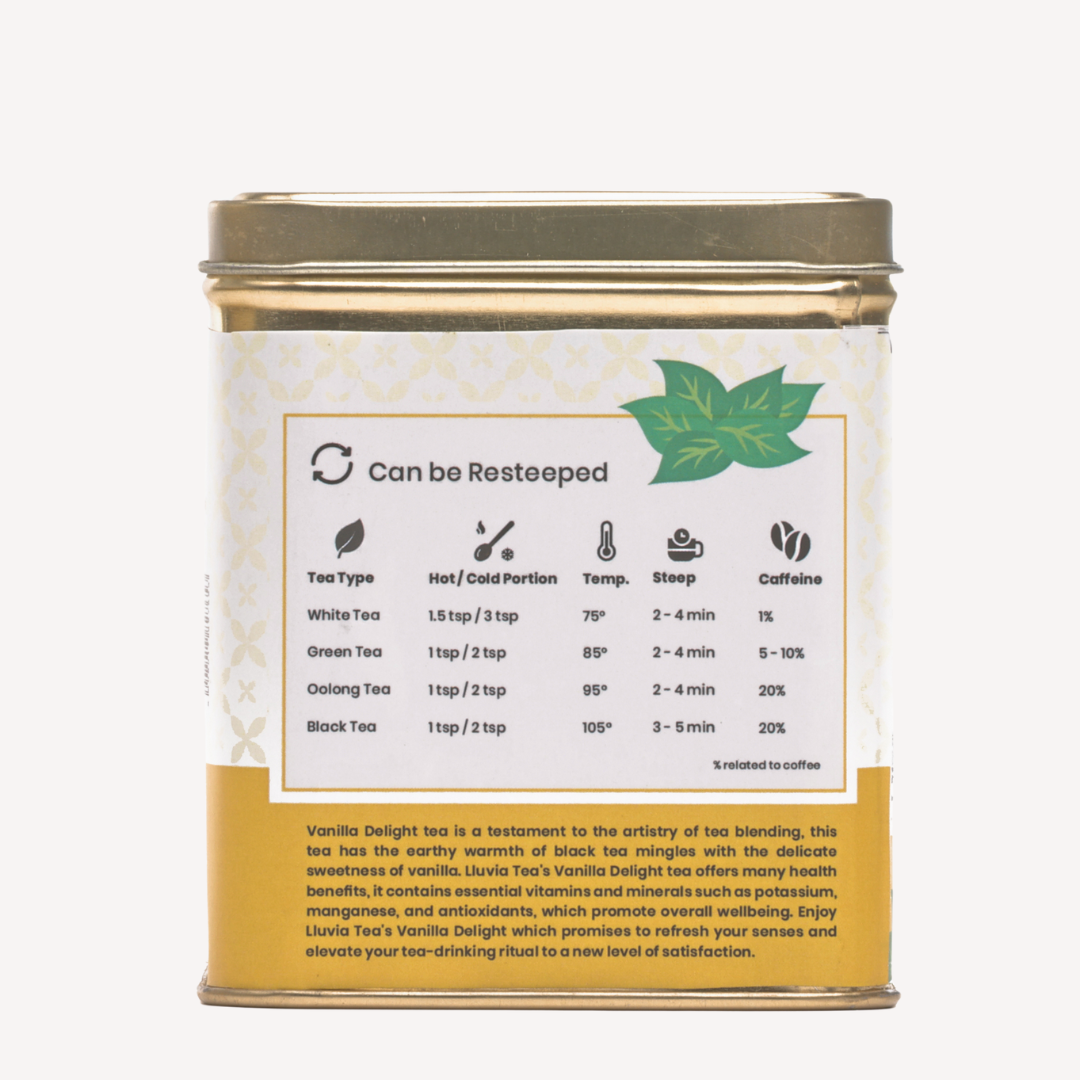 Lluvia Tea Vanilla Delight Tea - Stress Reduction | Bone Strength | Antioxidant Support (50 gm)