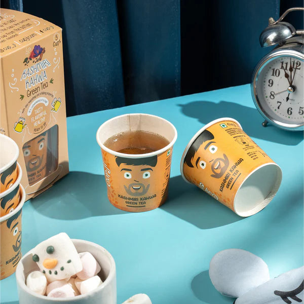 CupJi Kashmiri Kahwa Green Tea 10 Cups Jar