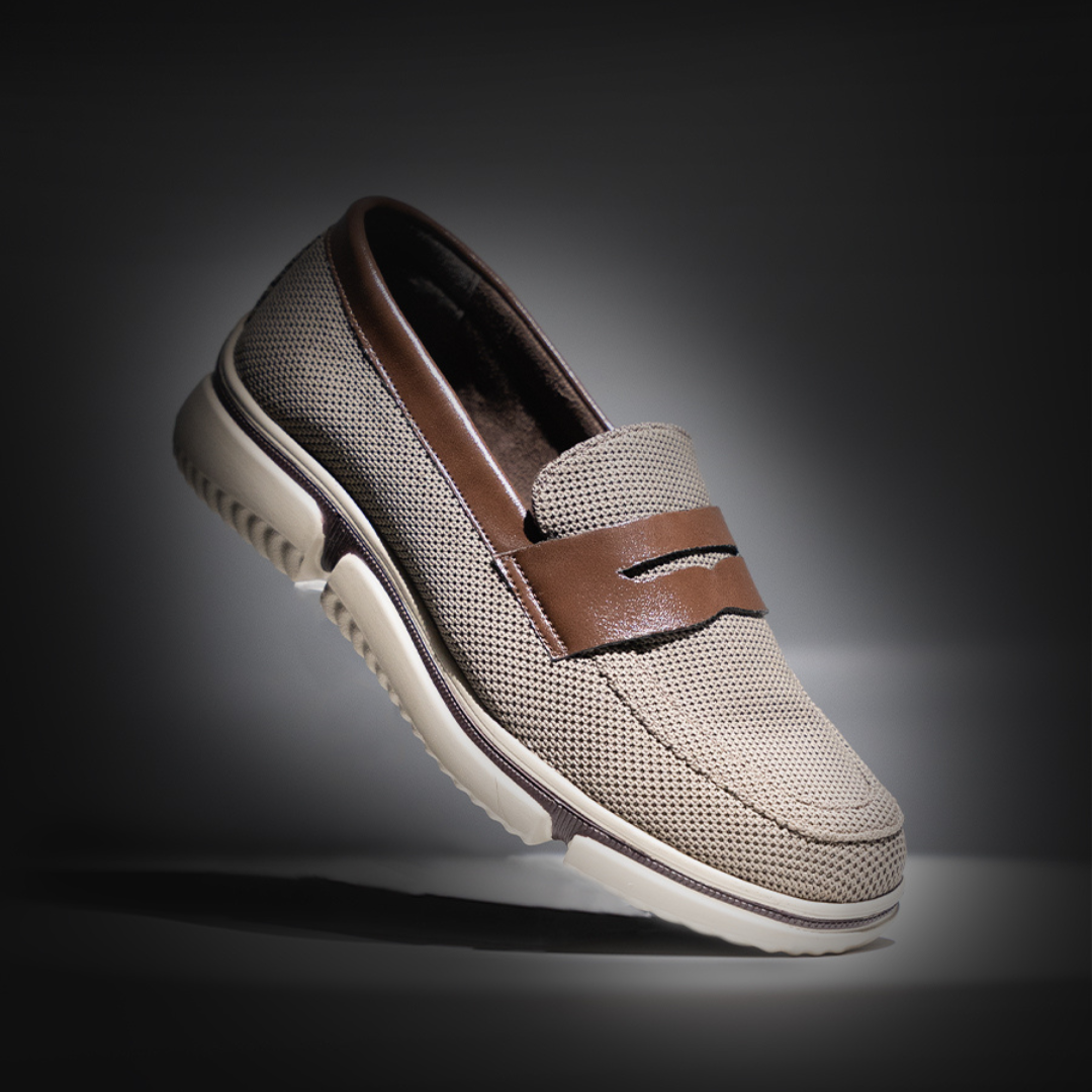 Monkstory Gravity Lift Supreme Comfort Mesh Slip-On Sneakers - Taupe Beige & Brown