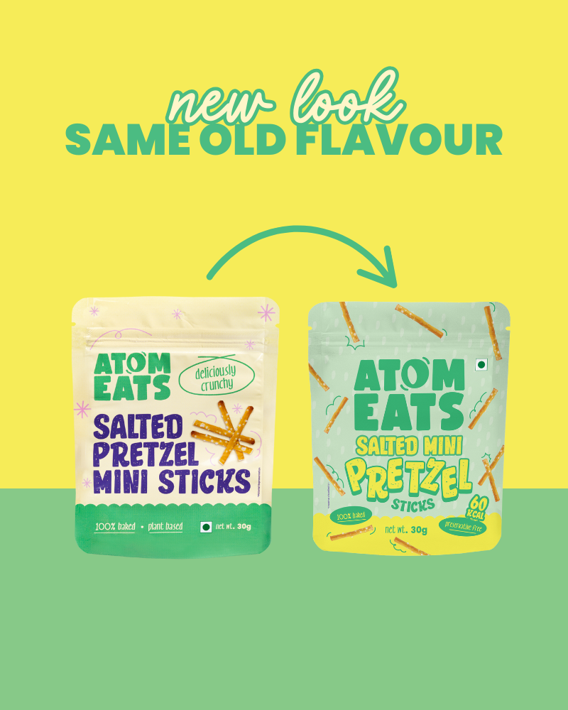 Atom Eats Salted Pretzel Mini Sticks | (30g X 2)  Pack by Atom Eats