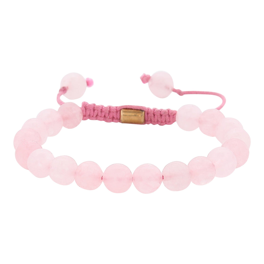 Bamboology Trends Real Rose Quartz Healing Bracelet For Love, Compassion, Emotions & Relationships