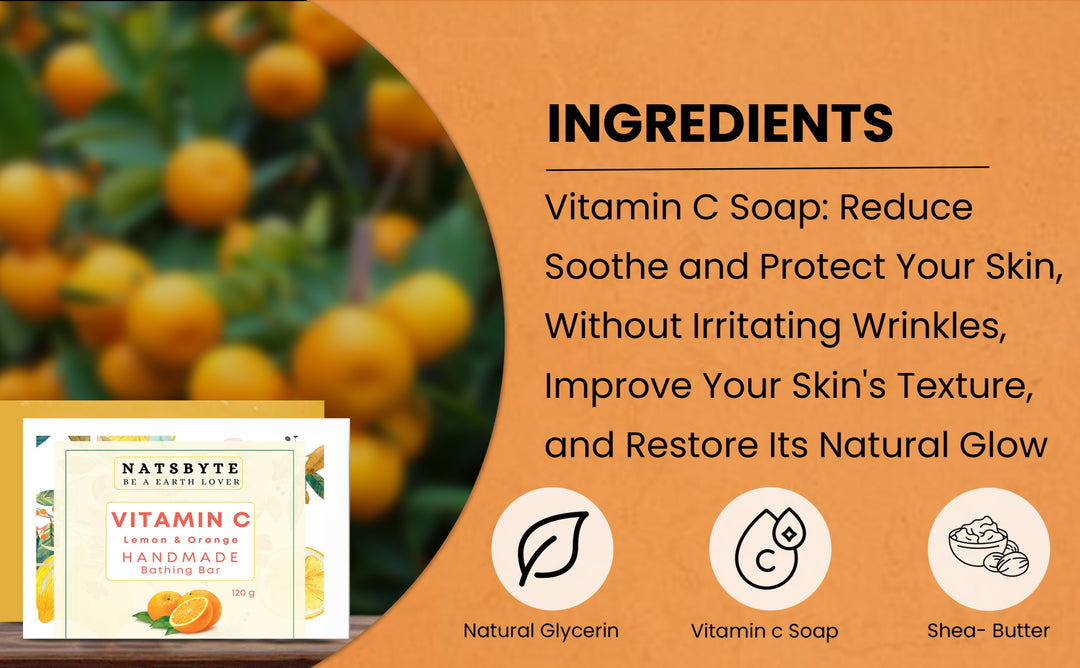 Natsbyte Handmade Natural Vitamin C Soap for Bath - 120g