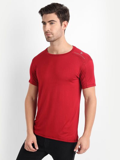 Bamboo Fabric Maroon T-shirt For Men