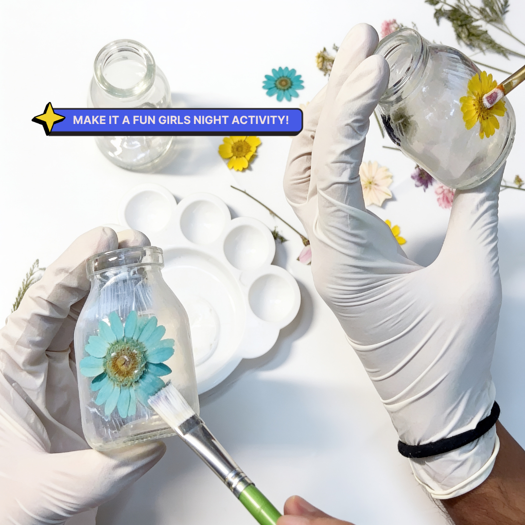 COMBO : DIY Floral Glow Jar Kit & DIY Light Bottle Painting Kit
