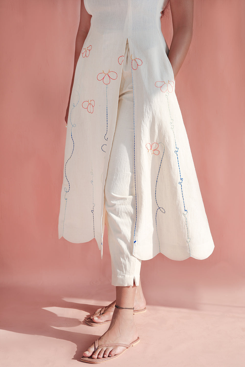 ITIDOR  Aster Kurti - Boat Neck, Front Side Slit