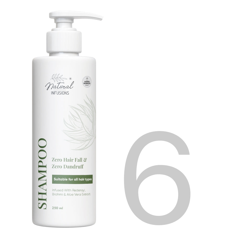 Natural Infusions Hair shampoo - Zero Hairfall & Zero Dandruff - Suitable for all Hair types - for Men & Women - 250ml (pack of 1)