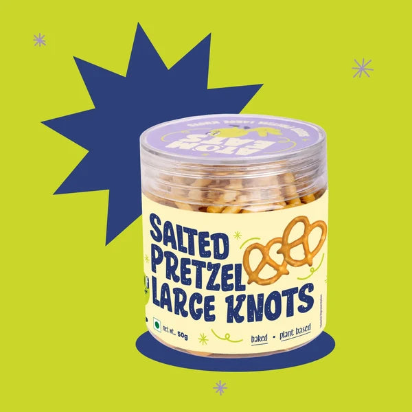 Atom Eats Salted Large Pretzel Knots | Baked Pretzels | 75 g, Pack of 4