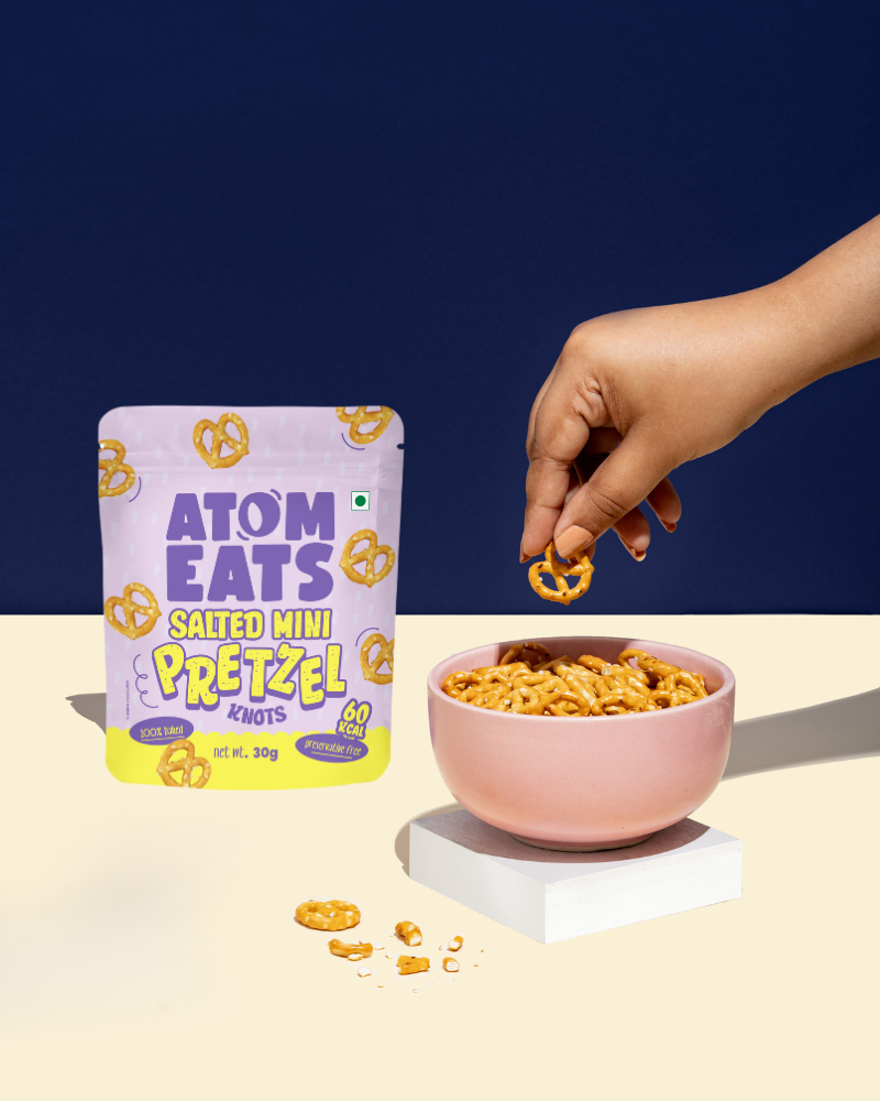Atom Eats Salted Pretzel Mini Knots | (30g X 2) Pack by Atom Eats