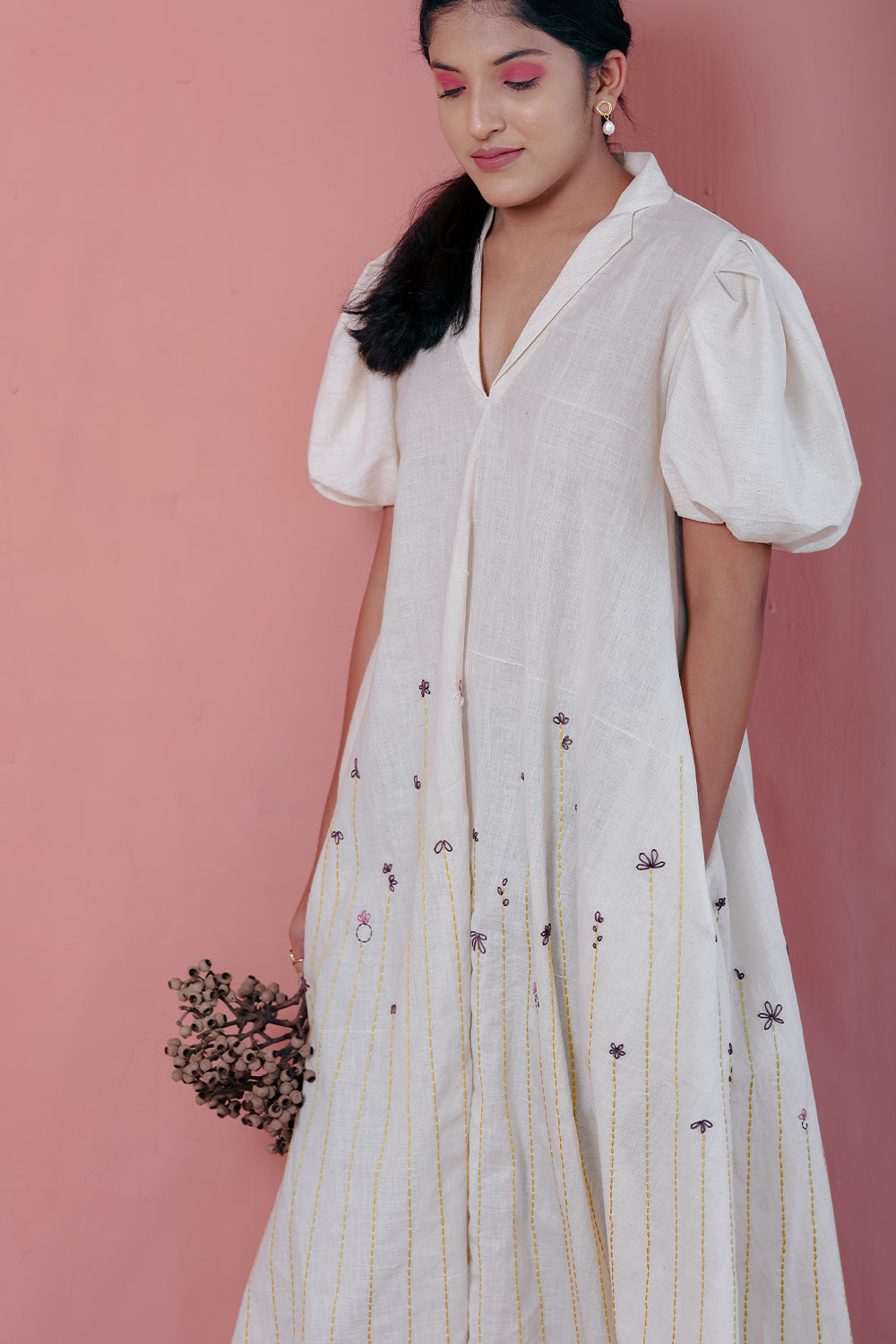 ITIDOR Zoella Kurti - Flared Kurta, Box Pleat Sleeves