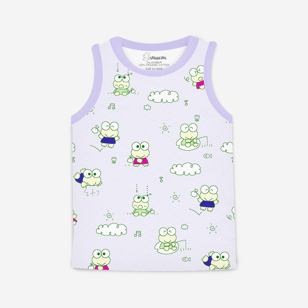 Snugkins 100% Organic Cotton Sleeveless T-Shirts Top and Shorts Set for Kids, Toddlers, Boys and Girl - Set of 1