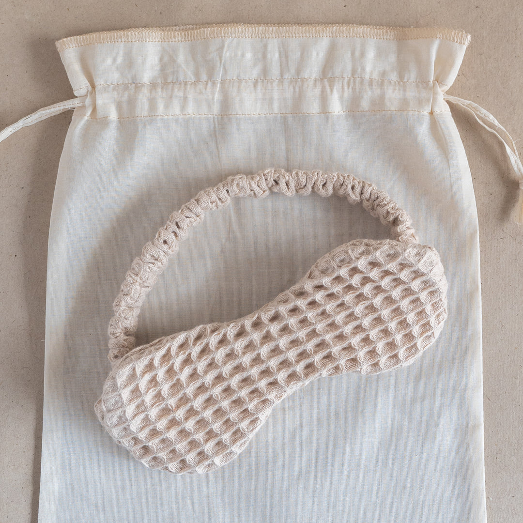 Akiiko Waffle Sleep Mask | Pique Waffle Cotton, Elastic Band
