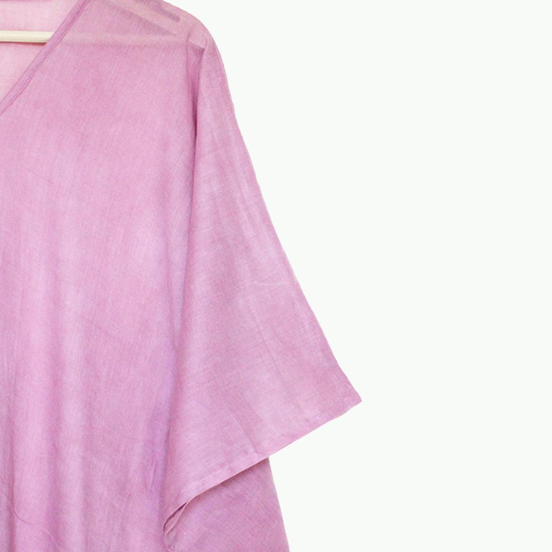 Bageeya “Gulzar” Natural Dyed Pure Mul Ethereal kaftan | Crafted with lac and Rose