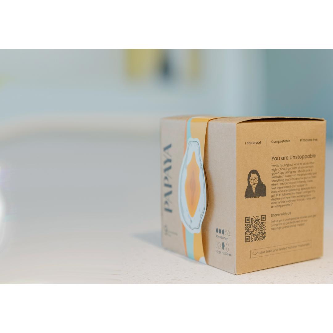 Papaya Menstrual Pads (Box of 9) - For Medium Flow