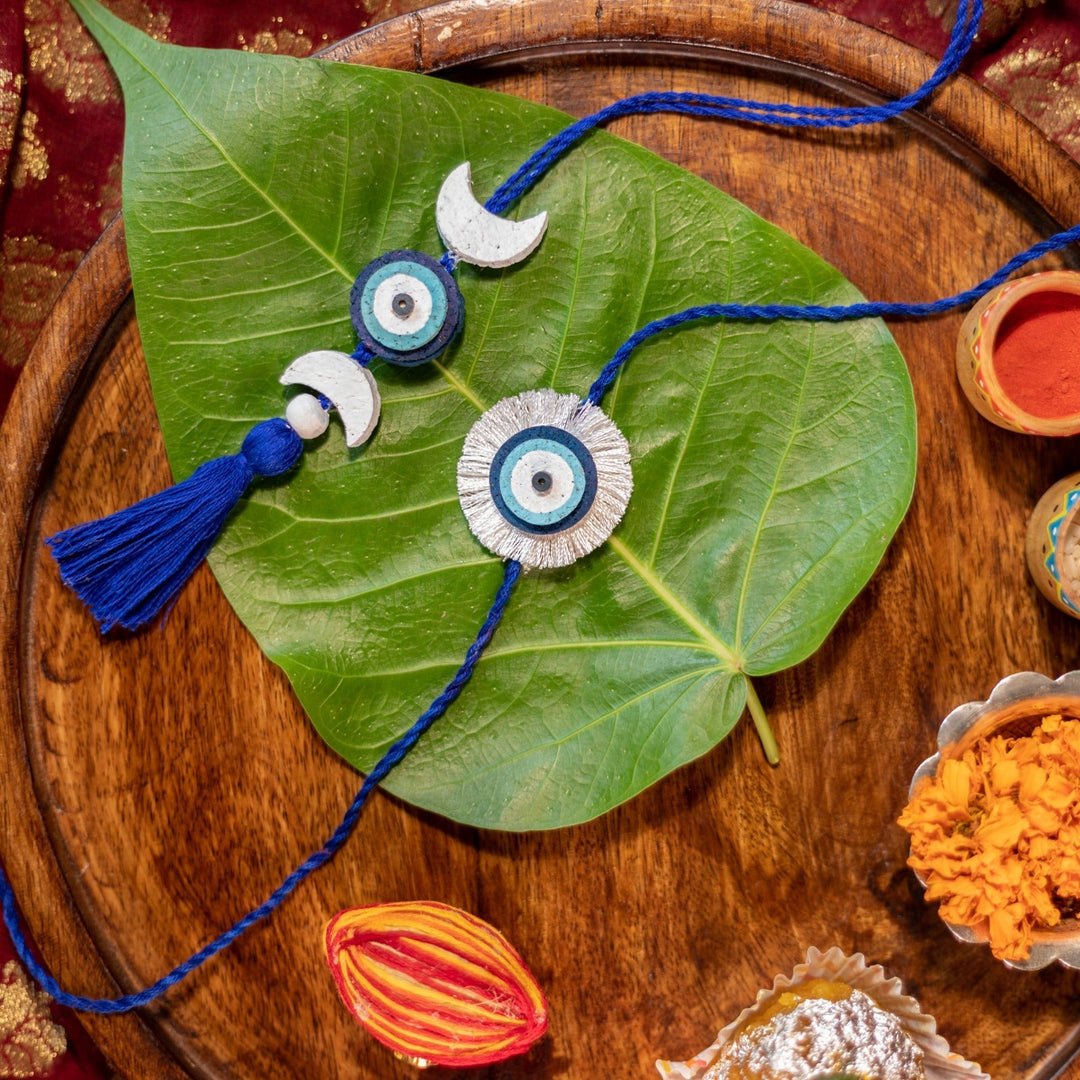 Scrapshala Nazarbattu Rakhi Gift Box | Rakhi, Lumba & Bamboo Speaker