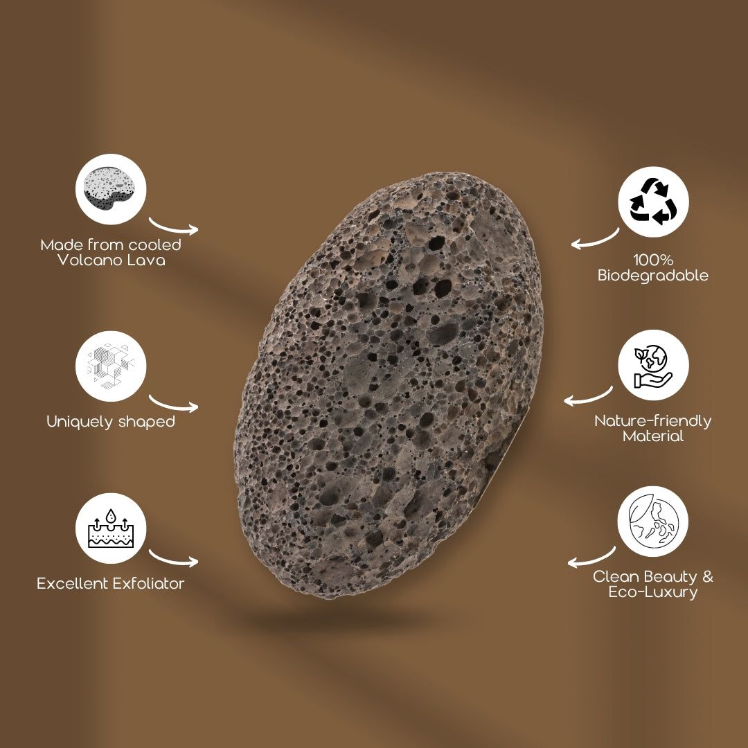 Organic B Cooled Volcano Lava Foot Scrub Stone| Deep Exfoliation