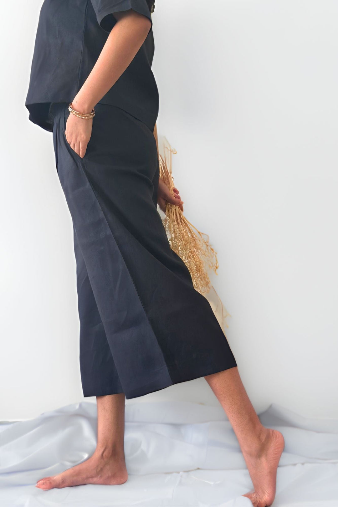 Pravaah Multi Pocket Hemp Wide Leg Pants | Truffle