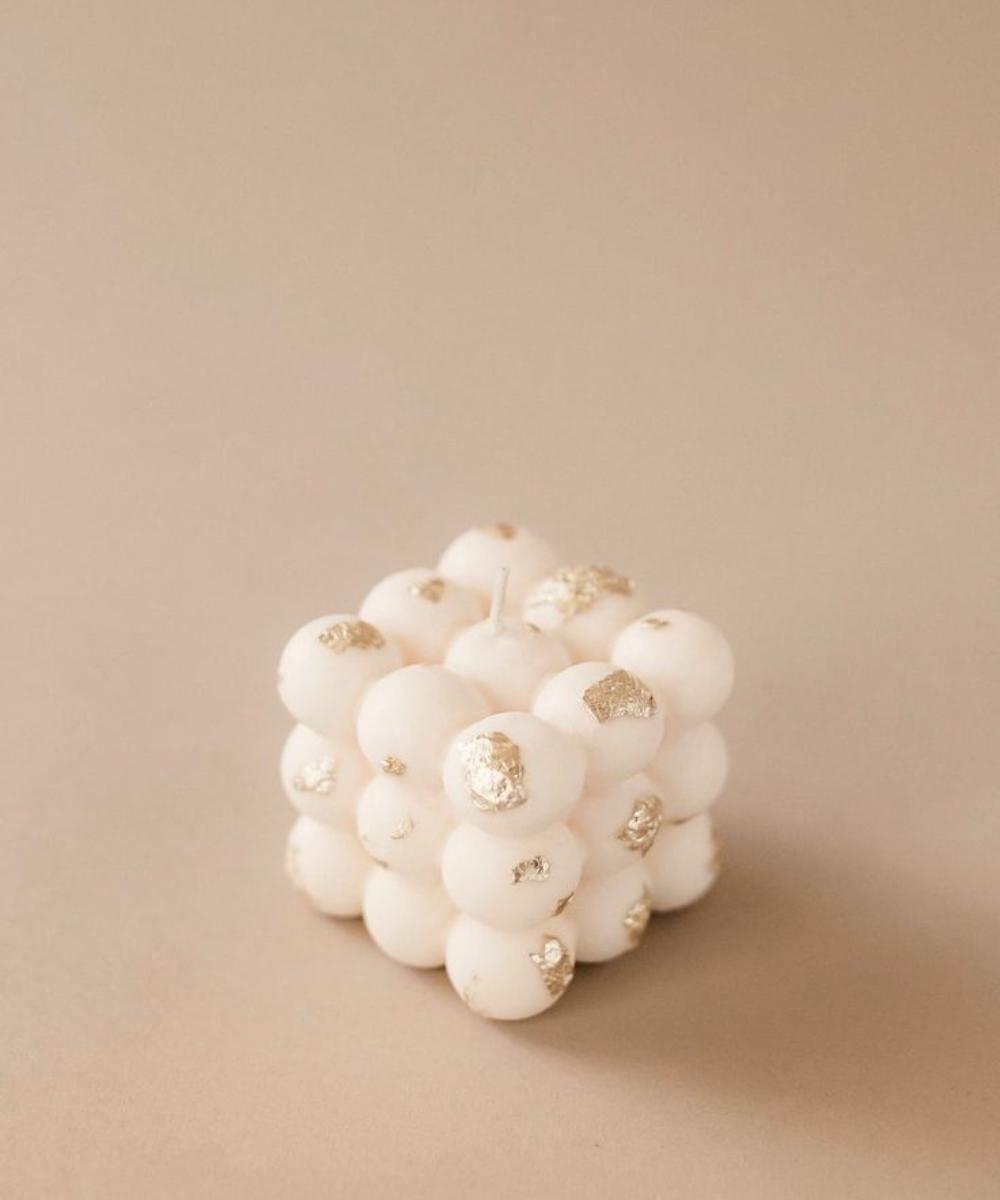 Big Bubble Candle with Gold (Set of 2)