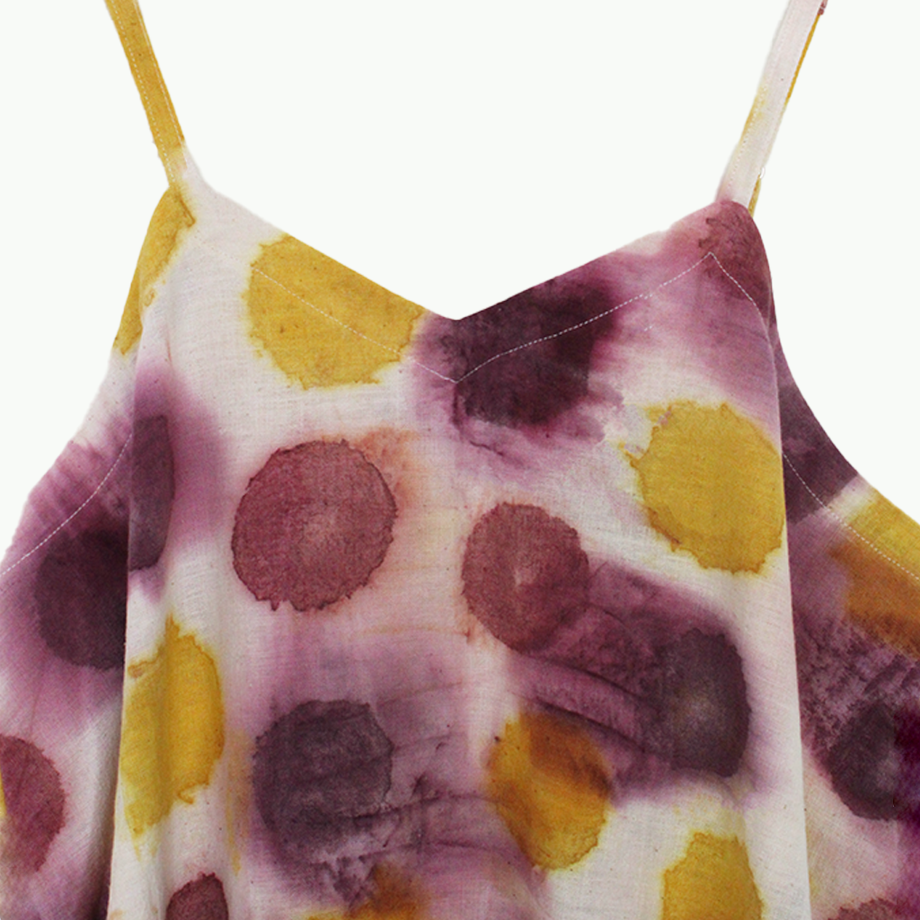 Bageeya “Blossom” Natural Dyed Khadi Organic Cotton Strap Dress | Crafted with Ayurvedic Herbs like Haldi, Manjishtha and Lac