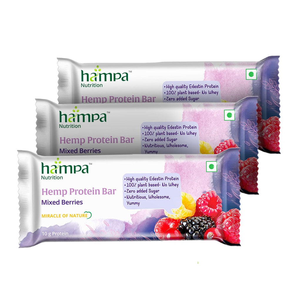 Hampa Wellness Protein Bar 50g - Mixed Berries - Pack of 3