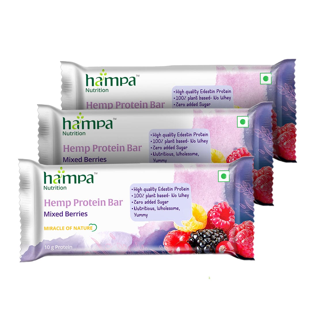 Hampa Wellness Protein Bar 50g - Mixed Berries - Pack of 3