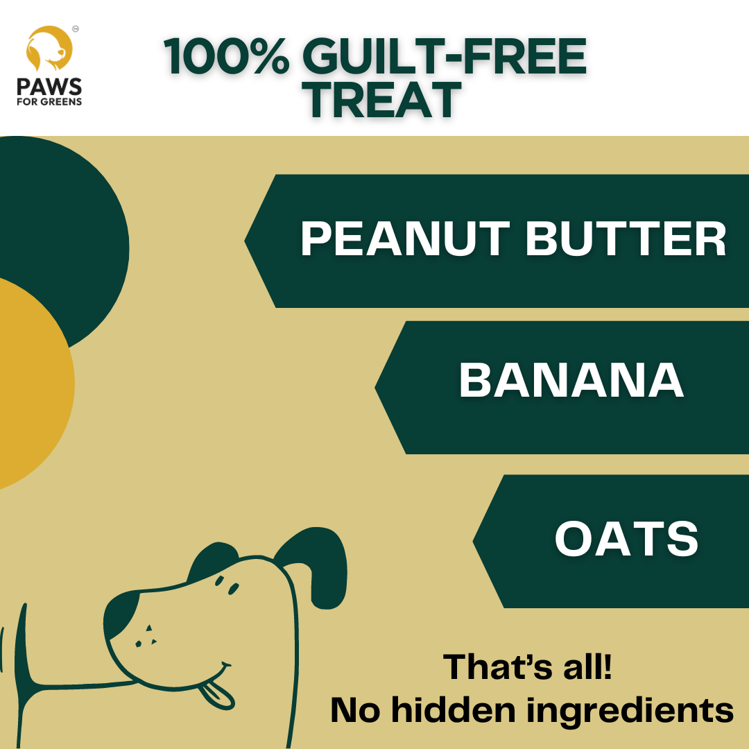 Paws for Greens Vegan Treats- Peanut Butter and Banana - 100 gm