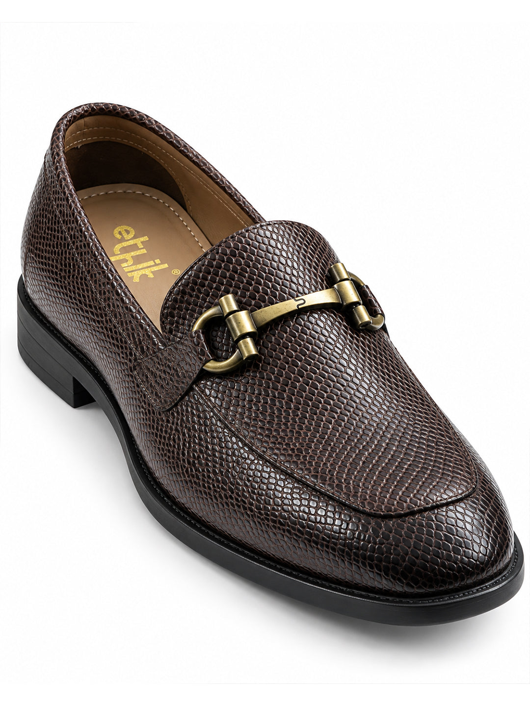 Stunner Brown Textured Loafers
