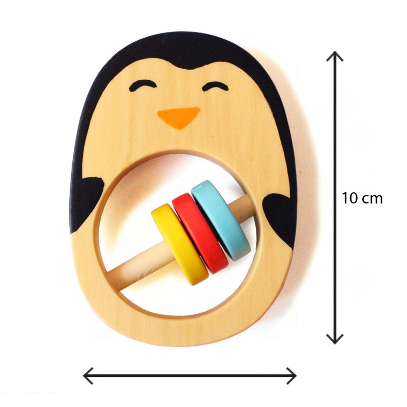 Shumee Penguin Wooden Rattle