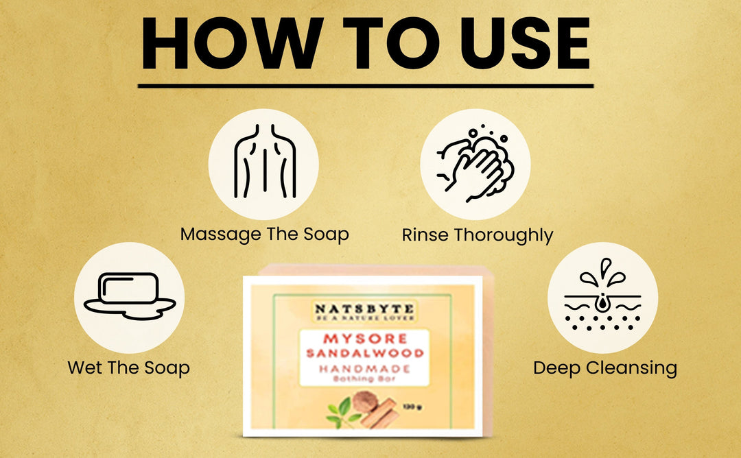 Natsbyte Handmade Mysore Sandlewood Soap for Bath - 120g