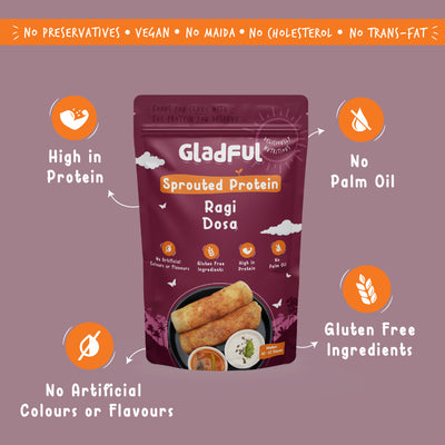 Sprouted dosa ragi and amaranth instant mix - protein for families and kids (pack of 2) - 400 gms