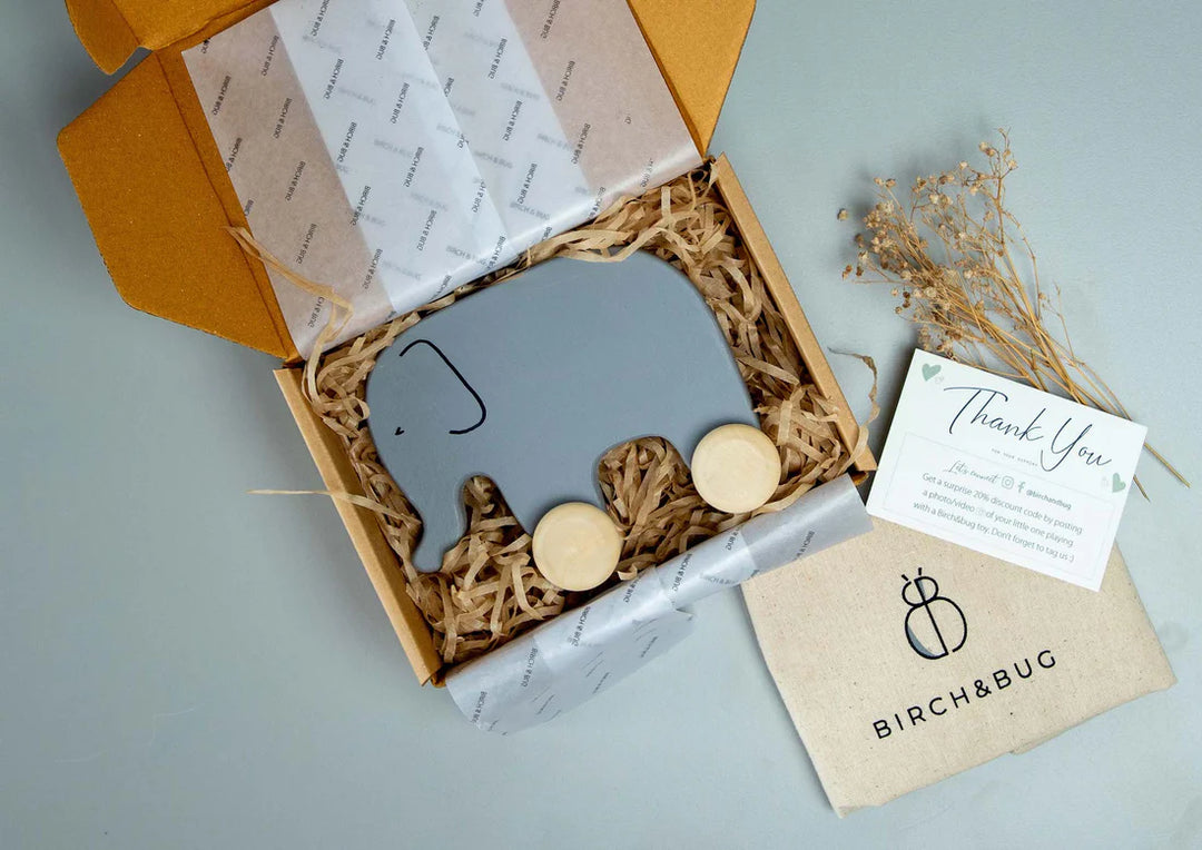 BIRCH & BUG Elephant Roller Toy