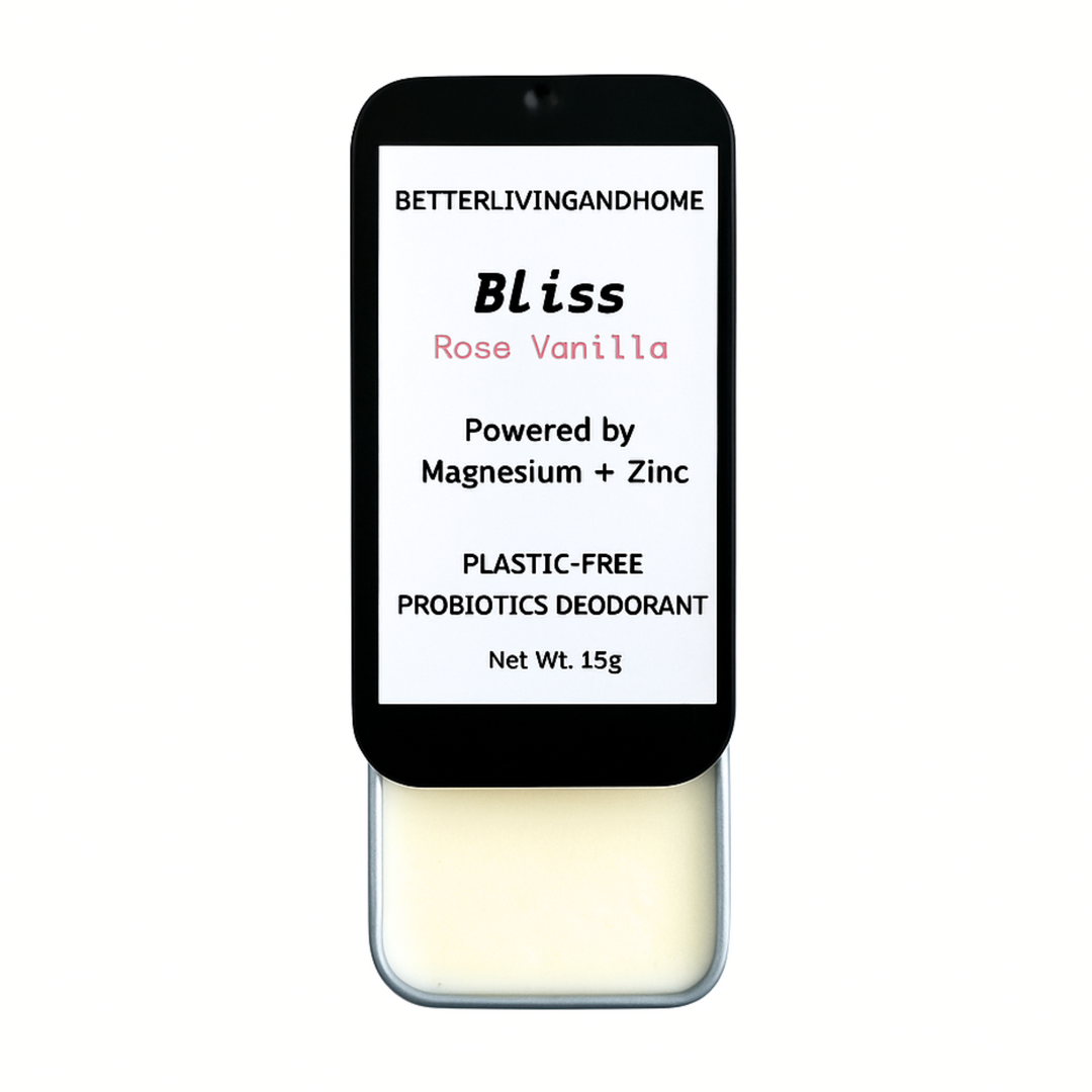 Betterliving And Home Bliss - Rose & Vanilla Natural Deodorant Enriched With Magnesium & Probiotics